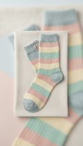 Mint mellow stripe cotton Socky Pop
